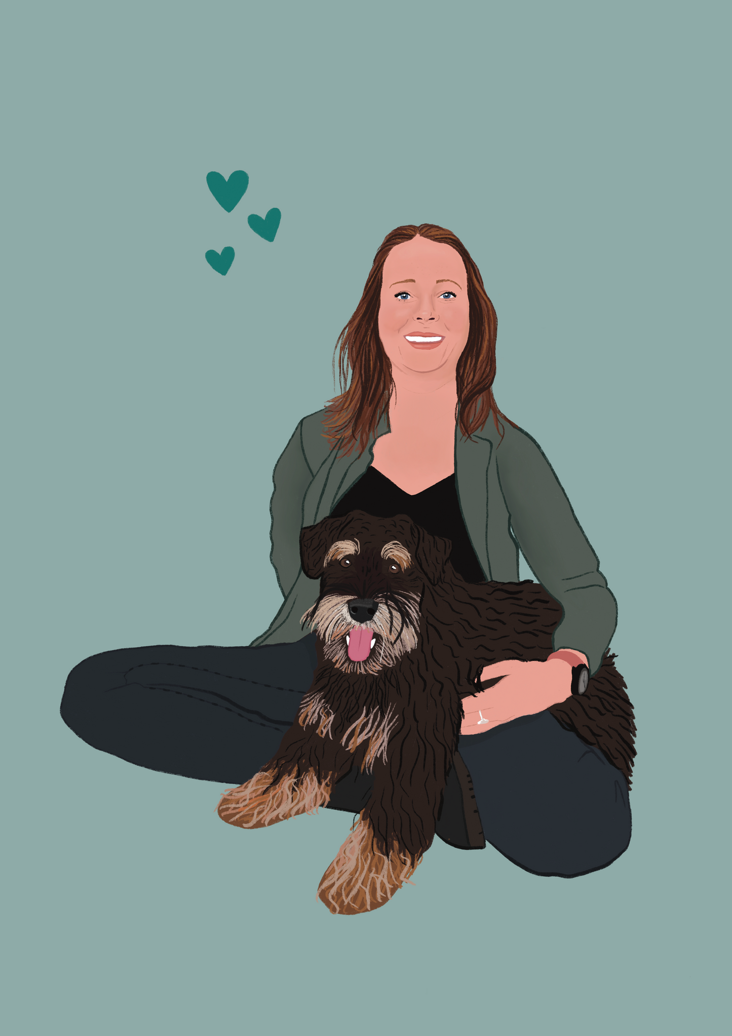 Portret illustratie ♡ huwelijk - gezin - familie - vrienden