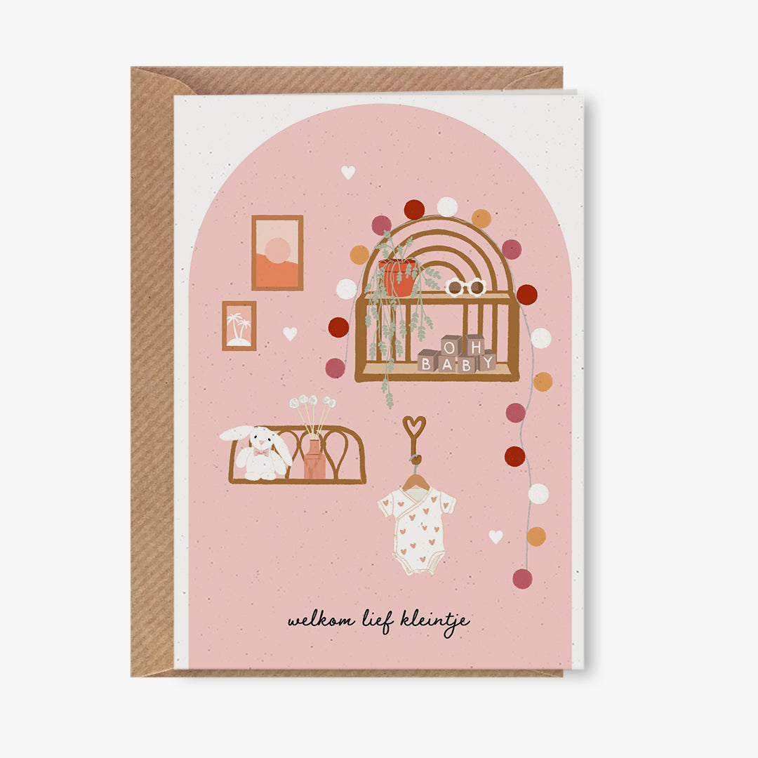 Wenskaart - welkom lief kleintje