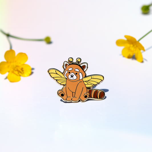 Rode Panda Bij Hard Enamel Pin