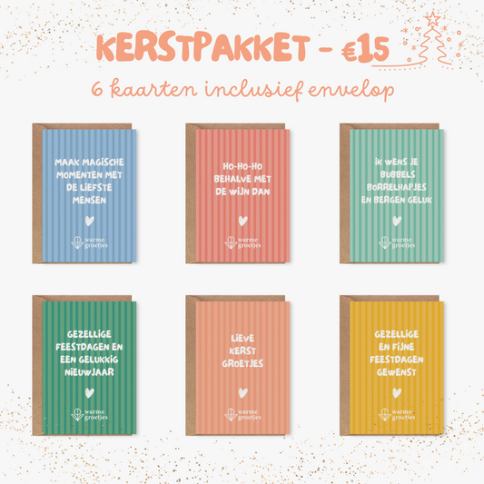 Kerstpakket - 6 postkaarten + envelop