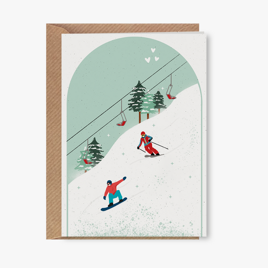 Wenskaart - Wintersport