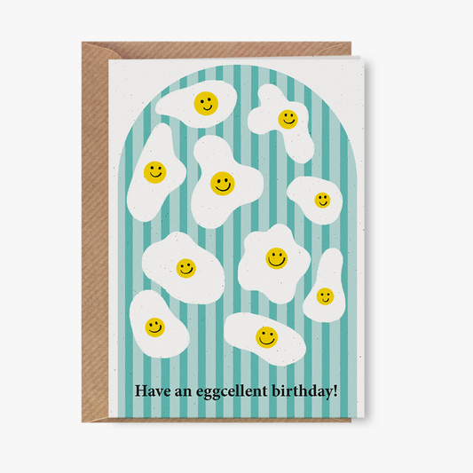 Wenskaart - Have an eggcellent birthday!
