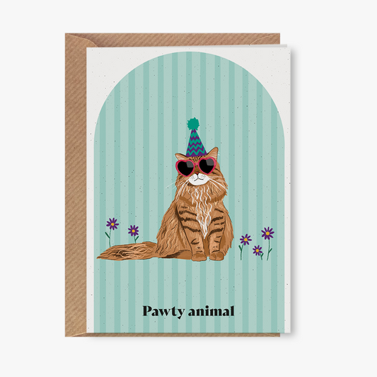 Wenskaart - Pawty animal
