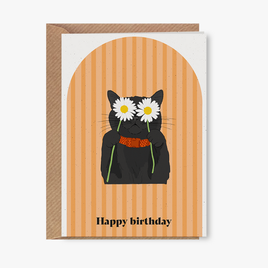 Wenskaart - Happy birthday cat